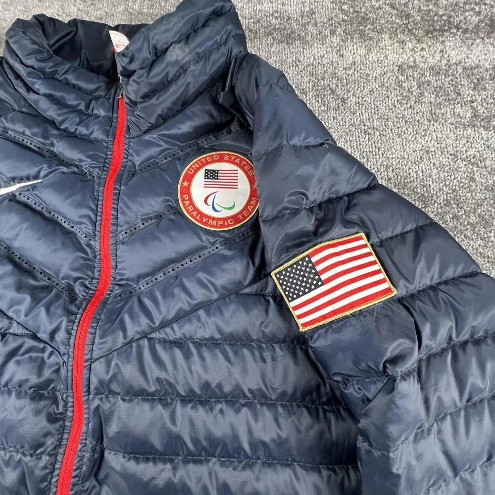 United States Paralympic Team Jacket Mens 2XL Blue Sochi 2014 Nike USA AeroLoft - Picture 4 of 16